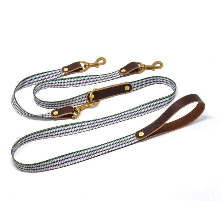 Whiskey Leather Works - Striper Double Dog Leash