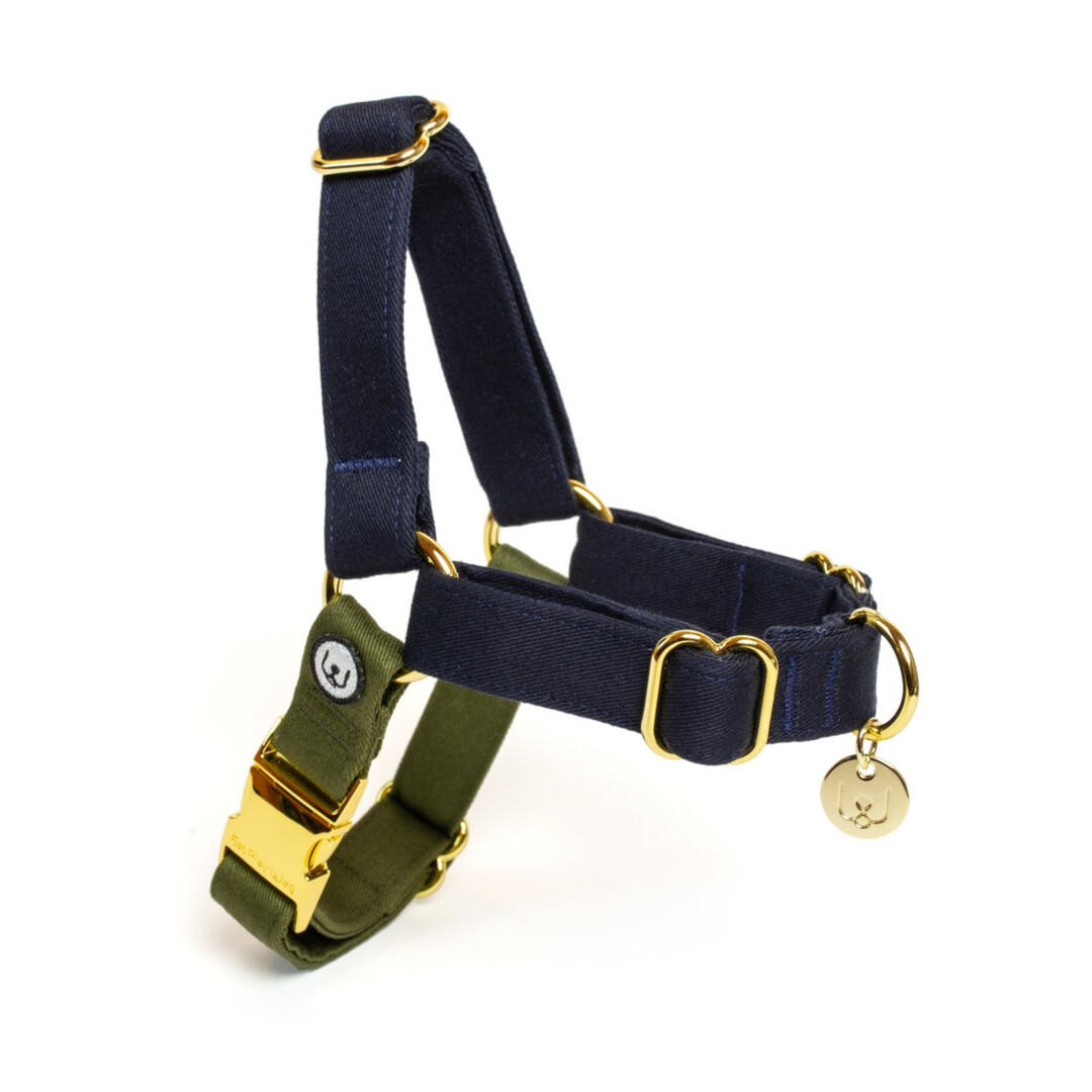 Eat Play Wag - Navy-Olive No-Pull Dog Harness